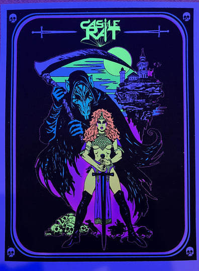Castle Rat Flocked Blacklight Poster
