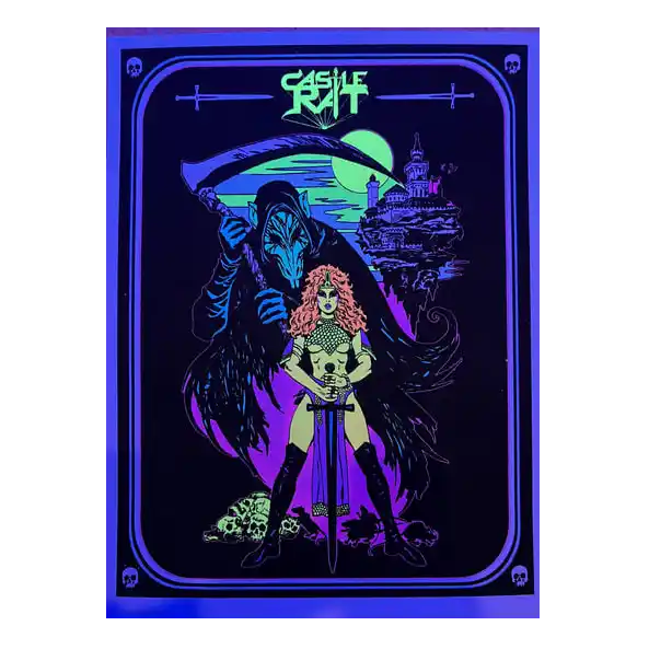 Castle Rat Flocked Blacklight Poster