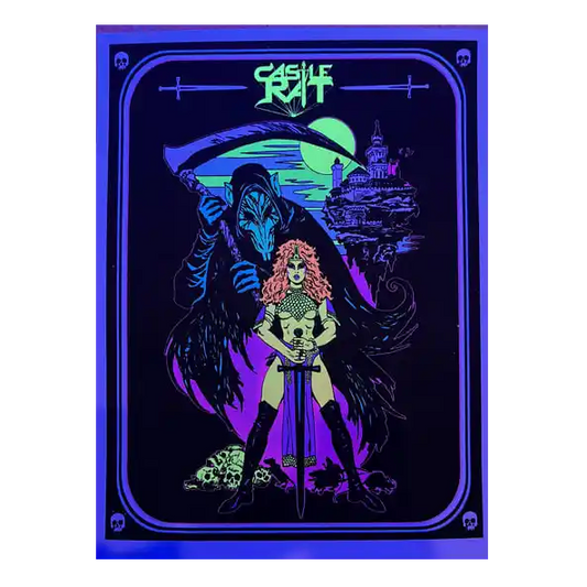 Castle Rat Flocked Blacklight Poster